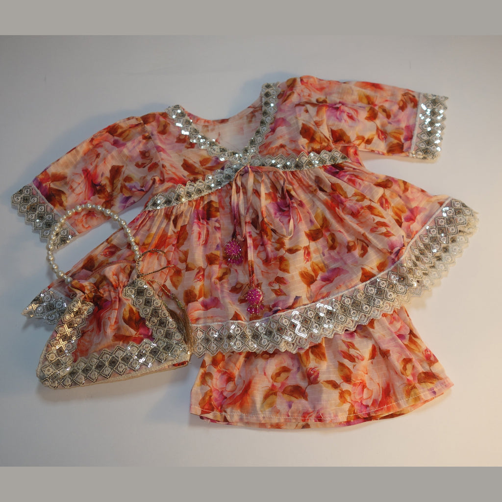 Printed Frock with Sharara Trousers