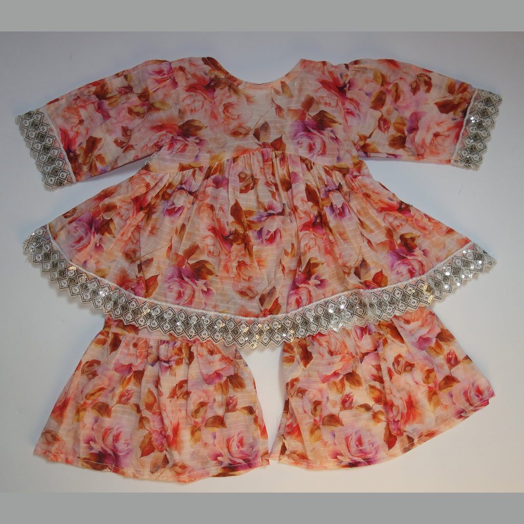 Printed Frock with Sharara Trousers