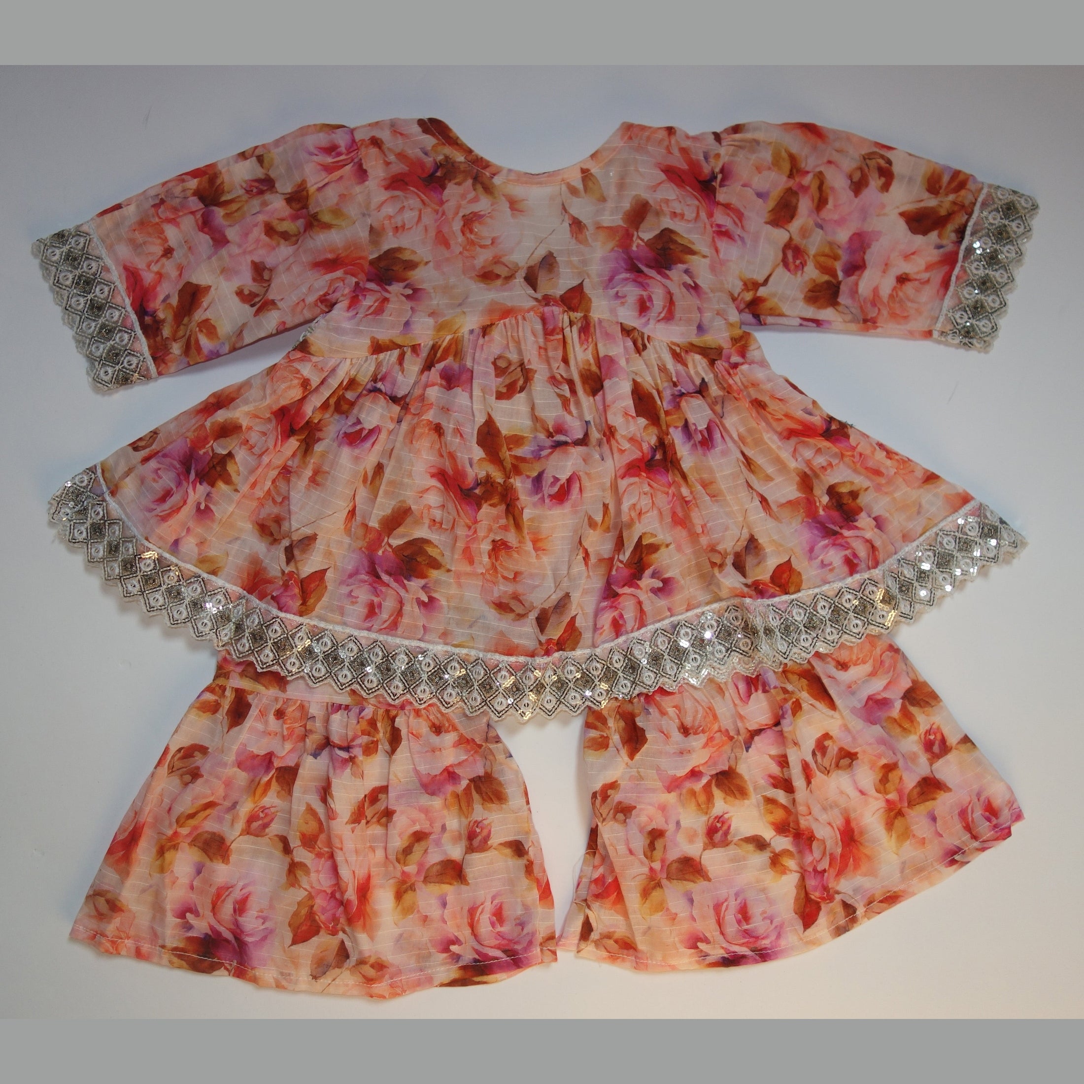 Printed Frock with Sharara Trousers