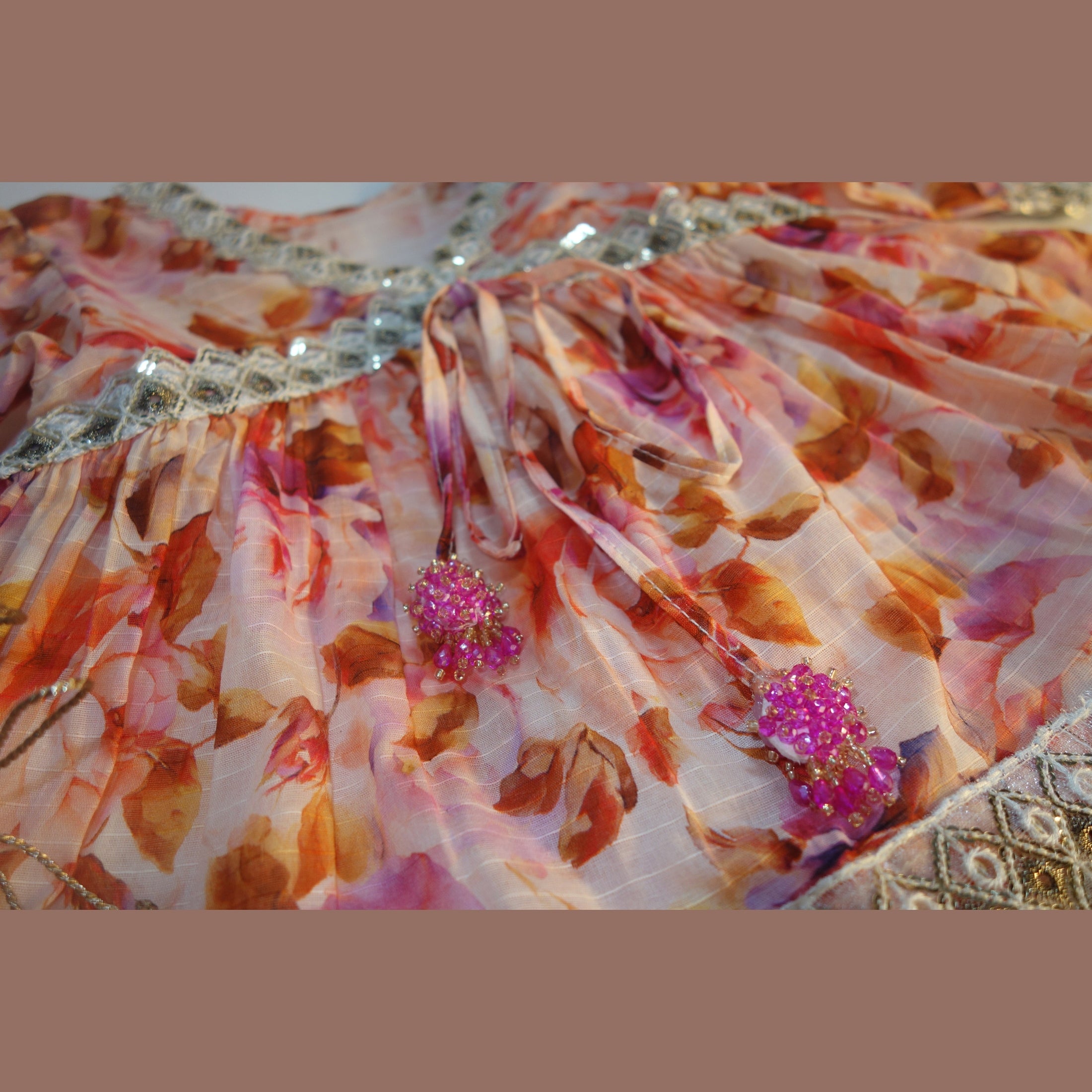 Printed Frock with Sharara Trousers