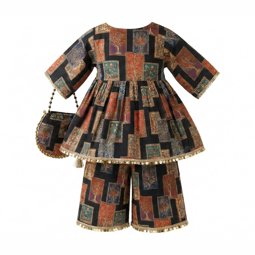 Printed Frock with Trousers