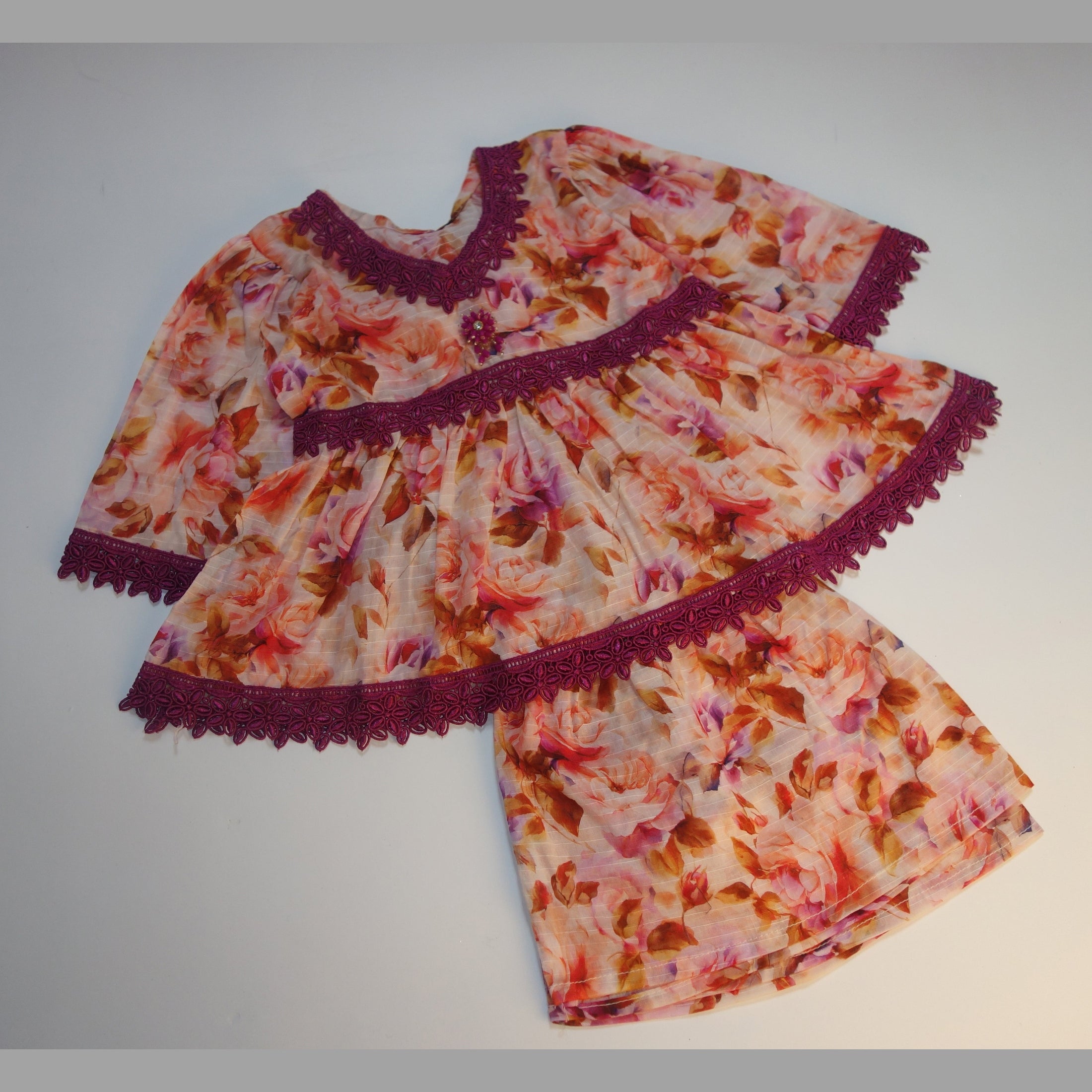 Printed Frock with Sharara Trousers
