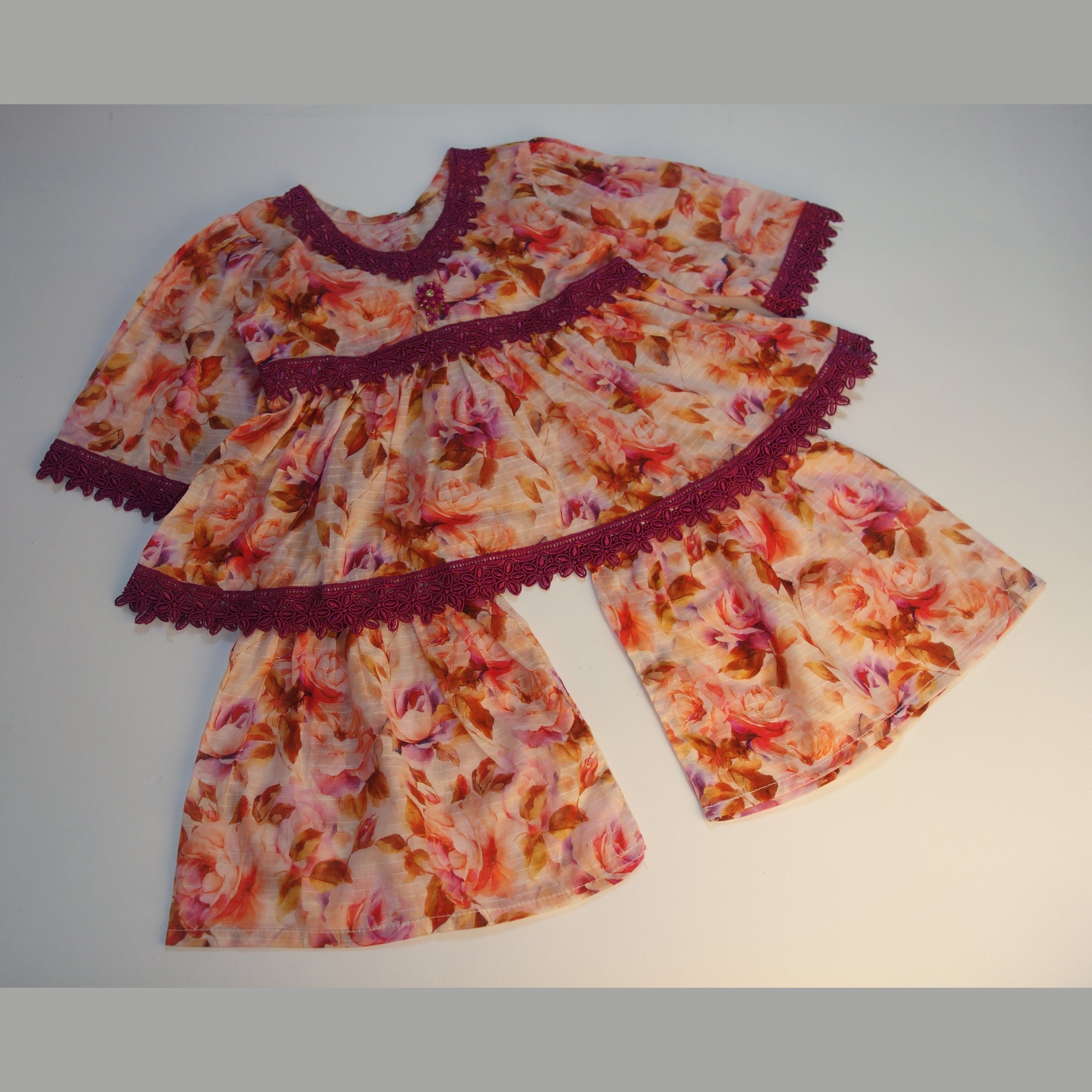 Printed Frock with Sharara Trousers