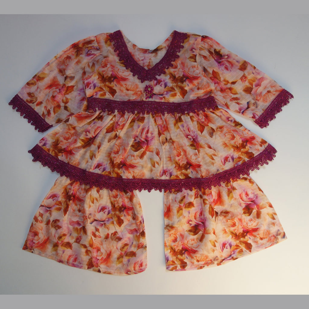 Printed Frock with Sharara Trousers