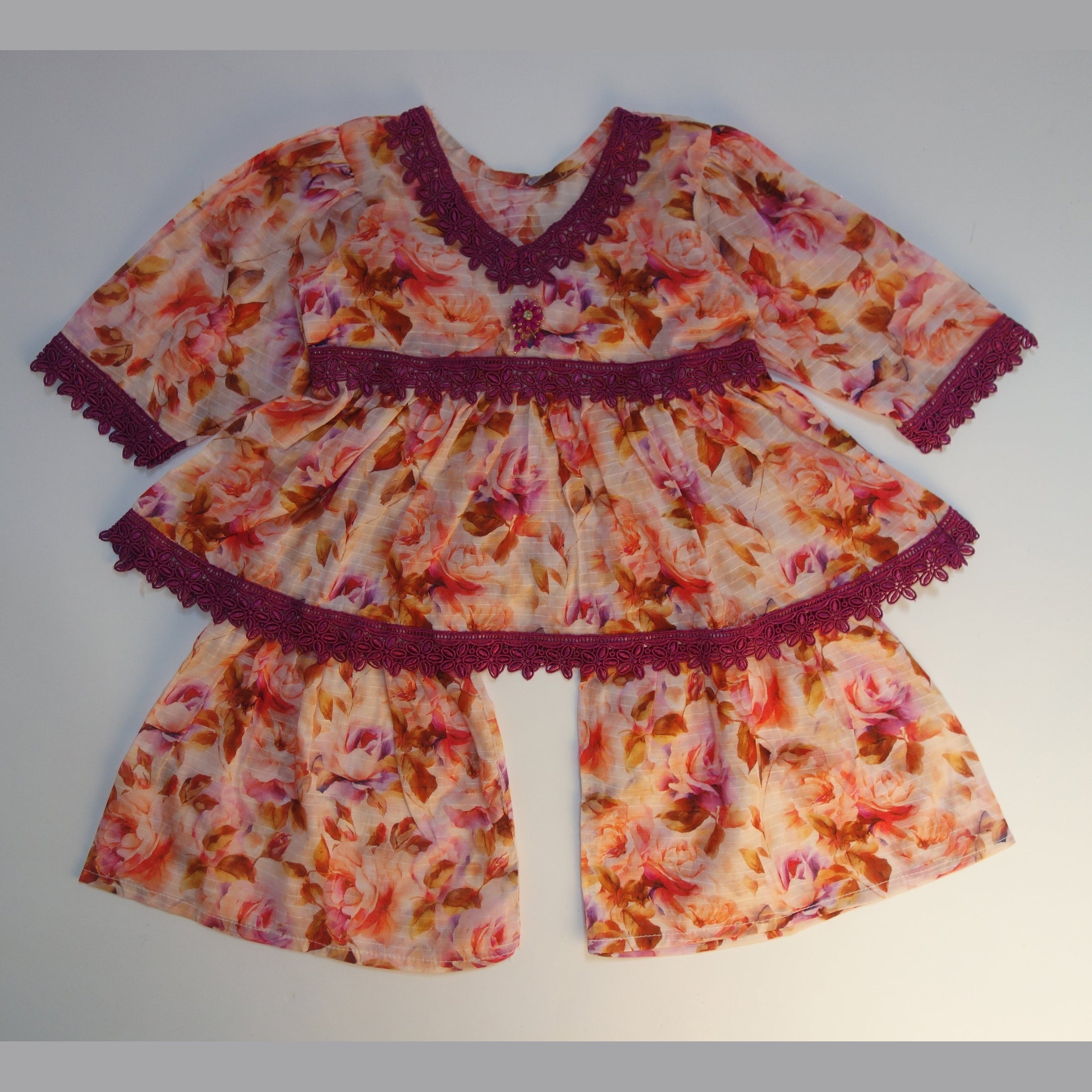 Printed Frock with Sharara Trousers