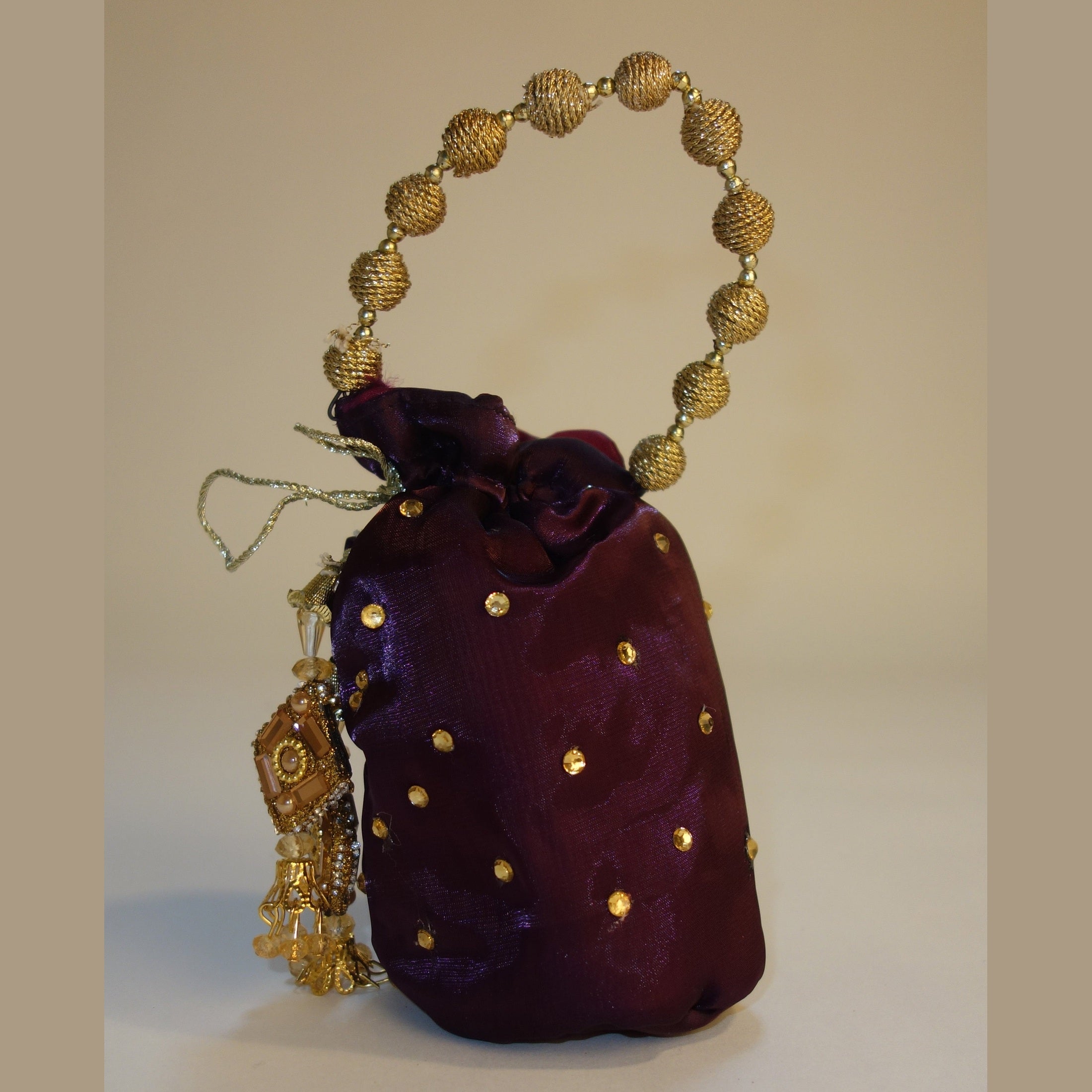 Purple Embellished Potli Bag