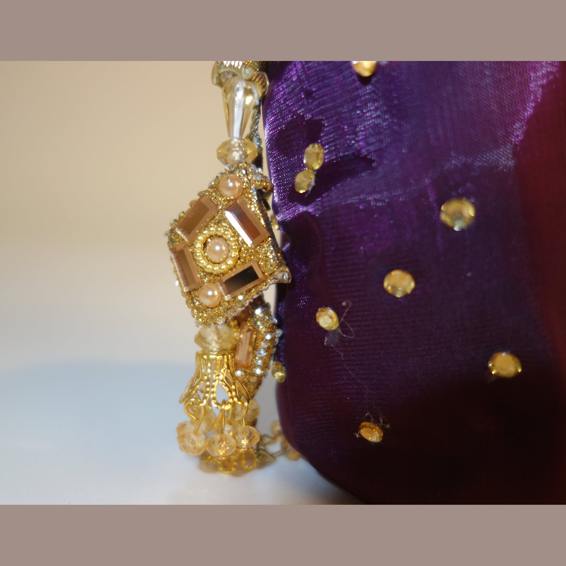 Purple Embellished Potli Bag