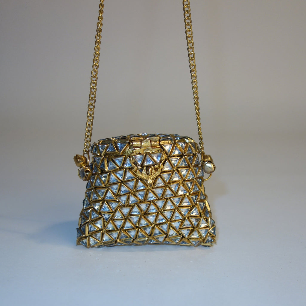 Gold Kundan Nano Clutch Bag