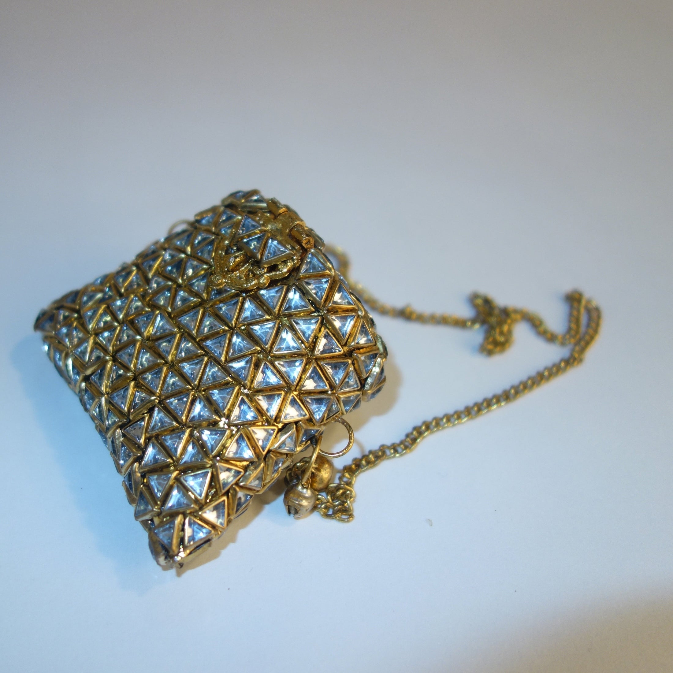 Gold Kundan Nano Clutch Bag