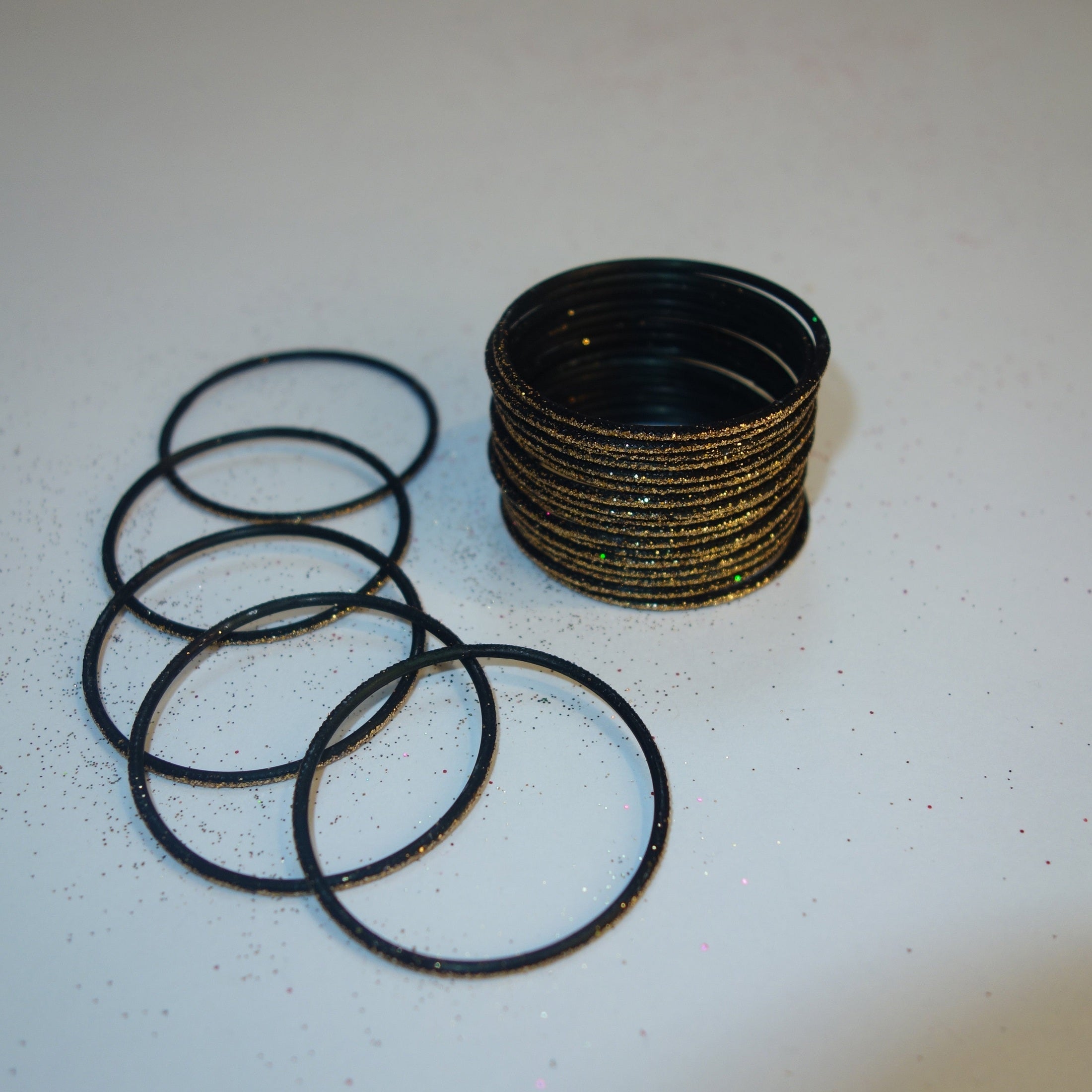 BLACK & GOLD set of 24 bangles