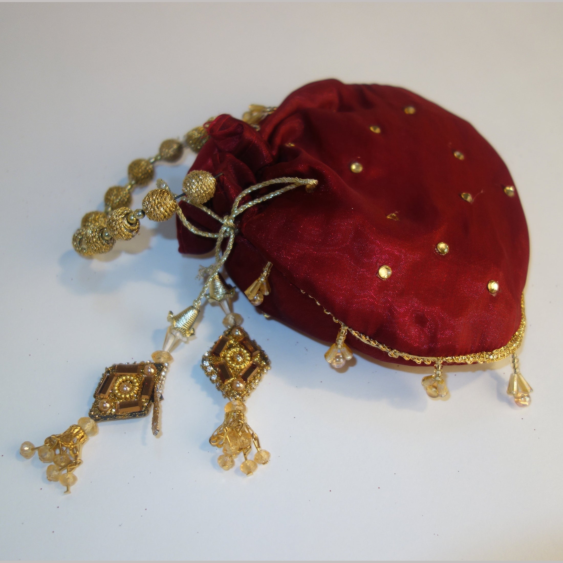 Red Embelished Potli Bag