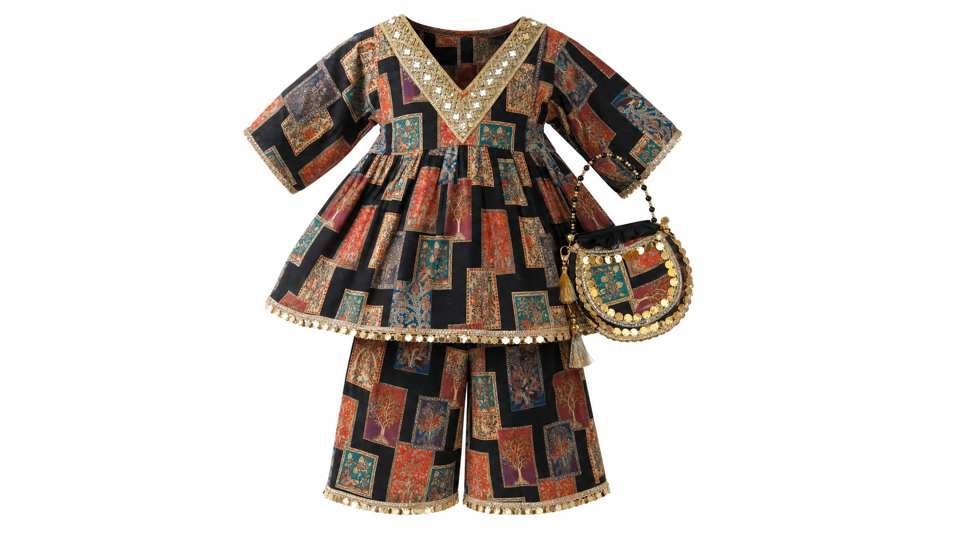 Printed Frock with Trousers